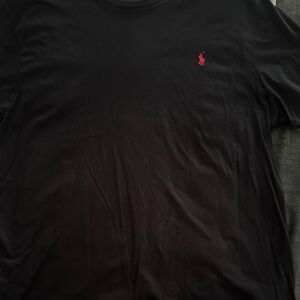 EUC Polo by Ralph Lauren Black Tee with Red Logo 2XB